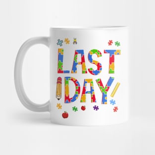 Last Day of School Autism Awareness Gift For Kids Boys Girls Mug